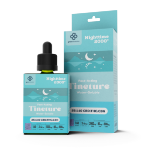 Bottle of Water-Based Tincture Nighttime 2000* CBD:THC:CBN