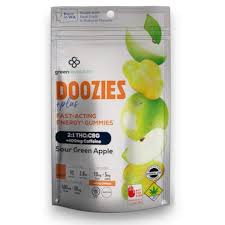 Sour Green Apple THC CBG Gummies – 2:1 ratio + caffeine vegan edibles shipped USA & worldwide